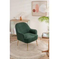 Modern Soft Teddy Fabric Accent Chair Living Room Chair - 26.26*31.3INCH - Brown -Baxton Acme Shop 8c47c39a 7ba1 4f8f ba18 c6bacd13f34f