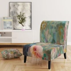 Designart "Flower Shower III" Upholstered Farmhouse Accent Chair - Arm Chair - Arm Chair -Baxton Acme Shop 8c4e1725 be0b 4709 a63f 914ea5002a64
