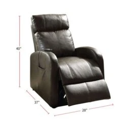 Leatherette Recliner With Power In Dark Gray - Dark Gray -Baxton Acme Shop 8c5b799c b9bb 4530 bb59 e2577d800197