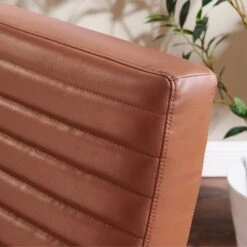 Art Leon Retro Armless Leather Chair - Real Leather - Brown -Baxton Acme Shop 8c647d5a 865b 494c a89a 10fd03c3a6f8