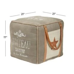 Fabric Rustic Pouf Paris 17 X 21 X 21 - Grey -Baxton Acme Shop 8c9d551b d0cf 4faf b5c7 34b895379a97