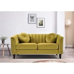 Hills Tufted Back Nailhead 2PCS Living Room Set - Black -Baxton Acme Shop 8ccff3a3 4261 4605 9141 4d66f9bd7a66