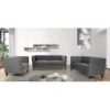 Lisette Velvet 3PCs Living Room Set - Grey -Baxton Acme Shop 8d7549fc f1f0 4abe b836 3efa068f78a3