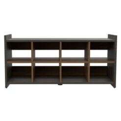 FM Furniture Harrison Entryway Shoe Rack With 8 Compartments - Carbon Espresso/Mahogany -Baxton Acme Shop 8d8e0f25 dc88 4334 8a7c e79804564a74