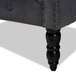 Baxton Studio Renessa Classic & Traditional Velvet Upholstered Wood Armchair - Beige, Dark Brown -Baxton Acme Shop 8da10b21 9b64 4658 b09c c46a5458c218