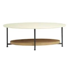 Zadie Oval White Top Coffee Table -Baxton Acme Shop 8da30814 f417 4f1b b7d4 7fe776c036aa
