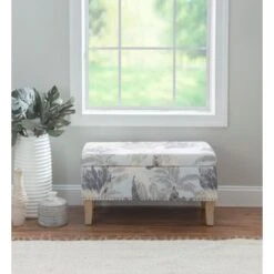 Salem Upholstered Storage Ottoman Green Leaf -Baxton Acme Shop 8dbd9bcc 4249 49b2 9d48 19db9f7ca2b8