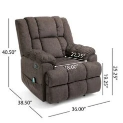 Coosa Indoor Pillow Tufted Massage Recliner By Christopher Knight Home - Black + Navy Blue -Baxton Acme Shop 8e401a61 0e45 4f09 ab42 e31178704fd6