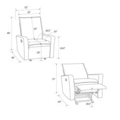 Avenue Greene Brodyn Gliding Recliner Chair With Memory Foam - Grey Linen -Baxton Acme Shop 8ee1995f 2df9 454b 9be9 1415cf0fd271