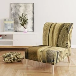 Designart "Architectural Detail Of Paris In Winter" Upholstered Mid-Century Accent Chair - Arm Chair - Side Chair -Baxton Acme Shop 8f988b04 147b 4791 a704 7b00efe14209