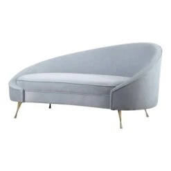 Aurelle Home Retro Glam Lounge Chaise - Blue