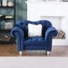 Morden Fort Luxury Classic America Chesterfield Tufted Camel Back Armchair Living Room Chair, Sofa 2 PCS - Blue -Baxton Acme Shop 90b7d31a 443f 4a8e 95ca 2fb6951a70f6