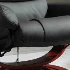 HOMCOM Recliner Chair With Ottoman, Electric Faux Leather Recliner - Black -Baxton Acme Shop 91159844 4917 4b6e 9575 12a5a8013113