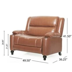 Leet Faux Leather Oversized Pushback Recliner By Christopher Knight Home - Espresso/ Cognac Brown -Baxton Acme Shop 9167796b 485e 4978 916b 6332ff28948a