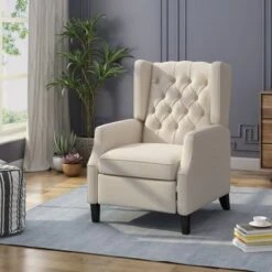 Keating Traditional Wingback Recliner By Christopher Knight Home - Gray -Baxton Acme Shop 91997b98 3c93 473a 8377 597e8b383c98