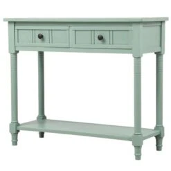 Daisy Series Console Table Traditional Design With Two Drawers And Bottom Shelf Acacia Mangium - Espresso -Baxton Acme Shop 920dab3e 6156 4e85 976d 5f1af075868e