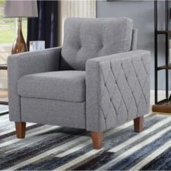 Harrad Tufted Mid-Century 3 Piece Living Room Set - Dark Gray -Baxton Acme Shop 929537b6 a54e 4098 911f 94fca9b522c9