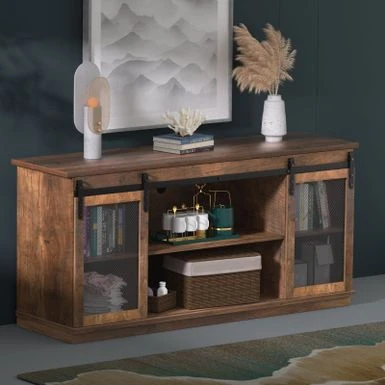 TV Stand 2 -shelf For TVs 32'' Up To 65'',Barn Door,Adjustable Shelf,Larger Storage Space - Espresso 22 TV Stand 2 -shelf For TVs 32'' Up To 65'',Barn Door,Adjustable Shelf,Larger Storage Space - Espresso - Image 20