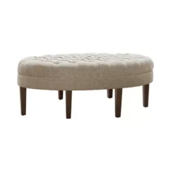 Delaney Button Tufted Linen Bench -Baxton Acme Shop 93e0d6cf 78a6 45c2 8e12 29baa0420c5f