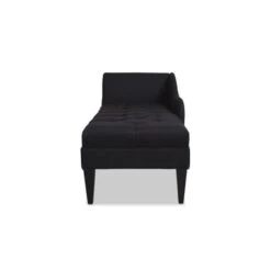 Harrison Tufted Roll Arm Chaise Lounge - Jet Black Woven -Baxton Acme Shop 93f3190e 2c68 43b2 8f34 d64e043f1855