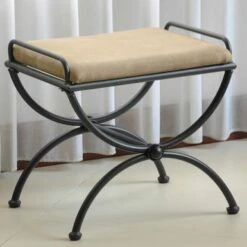 Cambridge Iron Vanity Bench With Cushion - Java