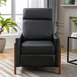 Upholstered Recliner Chair - Black -Baxton Acme Shop 946ba4b4 2540 4cb4 b732 9186467489b3