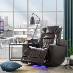 Nestfair Power Motion Recliner With USB Charging Port And Hidden Arm Storage - Brown -Baxton Acme Shop 9495cae3 58dc 4cfe b9db a983263de3fb