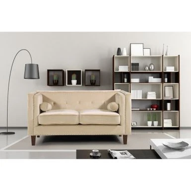 Kittleson 60'' Velvet Tuxedo Arm Loveseat - Grey 12 Kittleson 60'' Velvet Tuxedo Arm Loveseat - Grey - Image 10