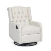 Mohaven Contemporary Tufted Wingback Swivel Recliner By Christopher Knight Home - Beige + Black