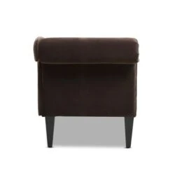 Harrison Tufted Roll Arm Chaise Lounge - Jet Black Woven -Baxton Acme Shop 95e8cab2 e78e 4baf 9a53 4619abaf79e7