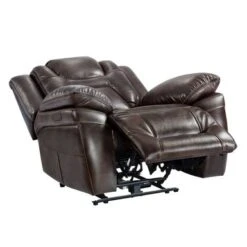 Copper Grove Ophelia Brown Faux-Leather Power Recliner - Brown. -Baxton Acme Shop 96092a86 d0ec 45e3 ba5e 0c7c81b42664