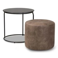 Carbon Loft Vanderveen Kira Modern And Contemporary 2-piece Nesting Table And Ottoman Set -Baxton Acme Shop 9828c807 bcf4 4ef9 b2d1 45e4a11dd37d