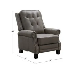 Abbyson Clemson Top Grain Leather Pushback Recliner - Grey -Baxton Acme Shop 9923ced0 4a5a 4363 a47b 9b52b1327cd0