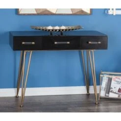 Black Wood Modern Console Table 31 X 42 X 18 - 42 X 18 X 31 - Black