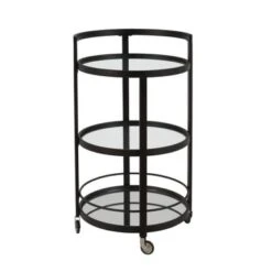 Hause 21'' Wide Round Bar Cart - 21" Wide - Blackened Bronze -Baxton Acme Shop 995cb60b 7c7c 4d96 8fed 4671b5257b96