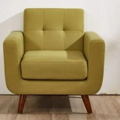 Grace Mid-Century Tufted Upholstered Rainbeau Living Room Sofa, Loveseat, And Chair 3-piece Set - Naples Yellow -Baxton Acme Shop 9a3afaf8 6fd2 4aa4 a7f6 e9d4297e77bc