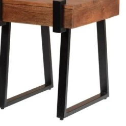 ExBrite Solid Wood End Table Side Table Metal Legs With Total Side 4" - Wood -Baxton Acme Shop 9b20a6b5 380d 4604 919b edcb6b6c13ea