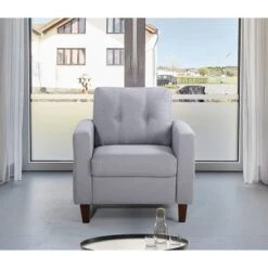 Gabrielo 35.2'' Linen Square Armchair - Dark Grey -Baxton Acme Shop 9bc7f8e2 92c6 4380 b4fc f7c1e1830148