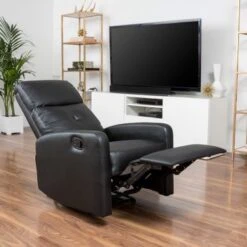 Samedi PU Leather Recliner Club Chair By Christopher Knight Home - Black