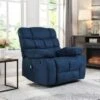 Blackshear Indoor Pillow Tufted Massage Recliner By Christopher Knight Home - Black + Navy Blue -Baxton Acme Shop 9cbdd989 d922 467f 8de4 c74982b64c84