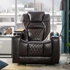 Nestfair Power Motion Recliner With USB Charging Port And Hidden Arm Storage - Brown -Baxton Acme Shop 9cf5c0ba bc06 4f42 9c7f d7b4de49ef16