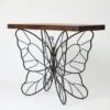 Butterfly Black And Brown Metal And Wood Accent Table - 31.25" H X 40.75" W X 16" D - 31.25" H X 40.75" W X 16" D -Baxton Acme Shop 9da9d4e6 ed70 4626 ab8f 4cb835895ec7