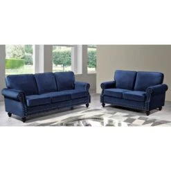 Ramos Nailhead Velvet 2-Piece Set-Loveseat And Sofa - Green -Baxton Acme Shop 9dd894bd ff9c 42f4 ac66 c26cf1731f98