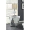 Square End Table With Triangle Detailing Silver And Clear Mirror -Baxton Acme Shop 9e42ccc6 c92f 4a9c 8c60 ebb53f9fa89b