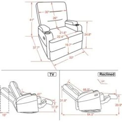 Mcombo Electric Power Swivel Glider Recliner Chair With Heat And USB Ports, Pillow, Cup Holders, Remote Control, Fabric 7752 - Brown -Baxton Acme Shop 9e5885a6 26d0 4cae 92da 1e52f322926d