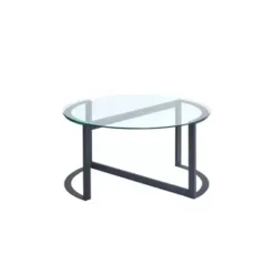 Black Evan Round Glass Coffee Table -Baxton Acme Shop 9e711360 c6c2 4de7 875c 95f5c83c0158