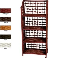Handmade Natural Fiber 43-inch Shelving Unit (China) - Mahogany