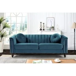 Hills Tufted Back Nailhead 75.2" Sofa - Green -Baxton Acme Shop 9ef946c8 2215 448c a451 613b90b4d502