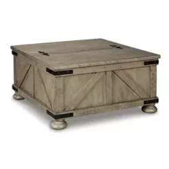 Gray Aldwin Cocktail Table With Storage