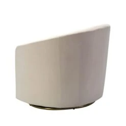 Eleuterio Modern Velvet Curved Swivel Accent Barrel Chair With Metal Base By HULALA HOME - IVORY -Baxton Acme Shop 9f3c312b eb8d 4260 81ca 6074e8fe7cbe